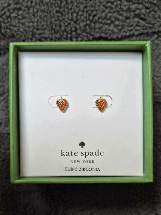 kate spade Jewelry - Kate Spade Dainty Strawberry Stud Earrings, New In Box!